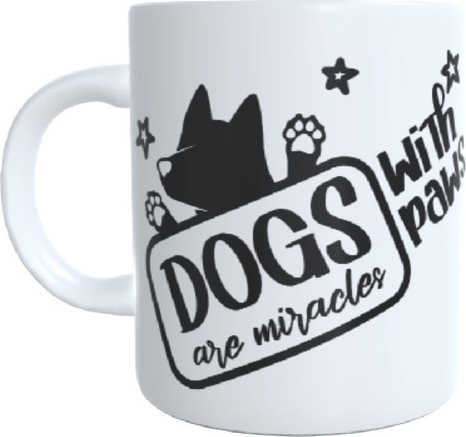 Bedrukte beker - mok dogs are miracles whit paws - dieren - hond