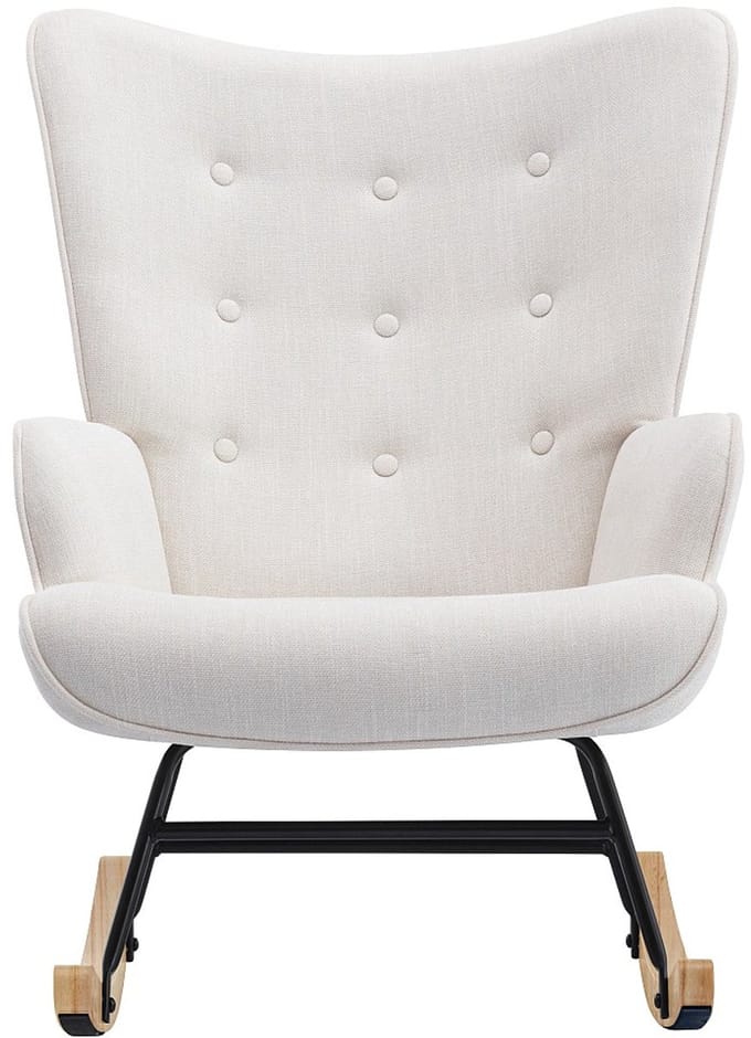 Vente-unique Schommelstoel van beige gechineerde stof ELMINA II