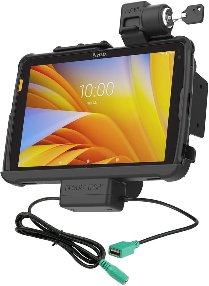 RAM Mounts - Locking RAM Tough-Dock Power + Data for Zebra ET4x 10 inch
