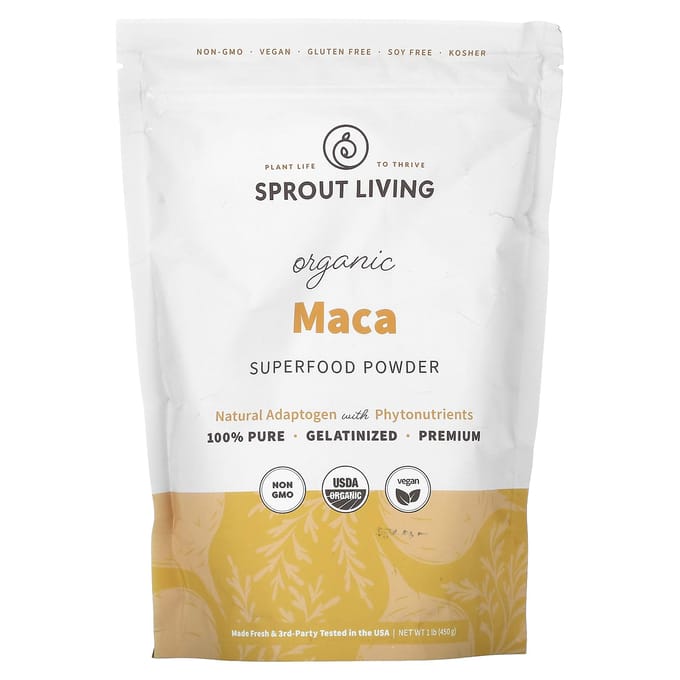 Poudre de superaliments maca biologique de Sprout Living, 1 lb (450 g)