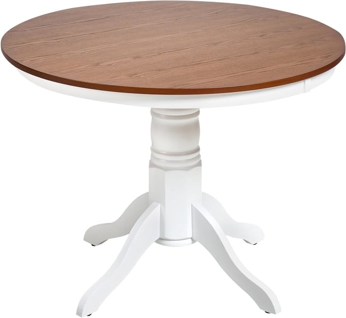 AKRON - Ronde eettafel - Donkerbruin - 100 cm - Essenhoutfineer