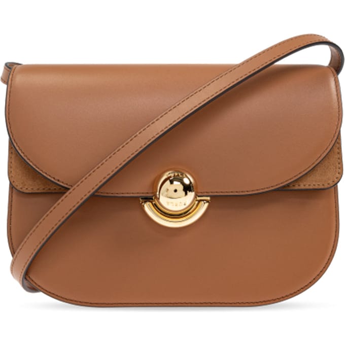 FURLA Leren schoudertas Sfera Crossbody Round Tabacco bruine