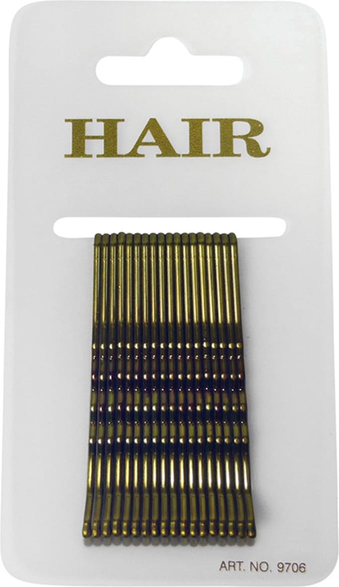 Haarspeld - Haarschuifje 6.0cm Basic Effen - Goud/Bruin - 18 stuks