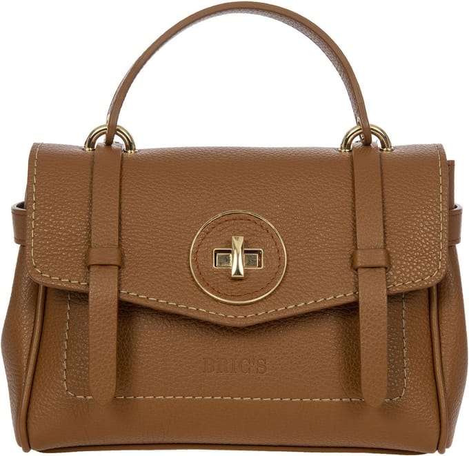 BRIC'S Leren Schoudertas Handtas Gondola Ninfea Bag Leather Bruine