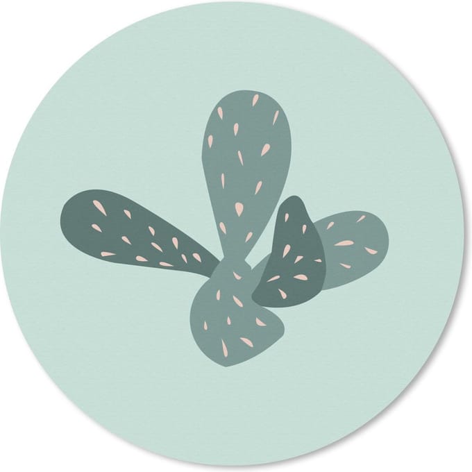 Muismat rond 20x20 cm - Mousepad Zomer - Cactus - Abstract - Ronde muismatten