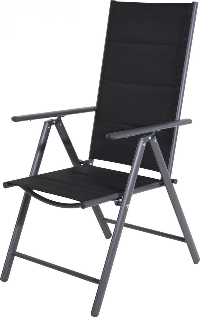 Pro Garden Vouwstoel 54 X 107 Cm Alu/polyester Antraciet