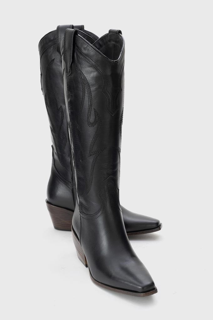 Pietro Leren Western Kniehoge Laars