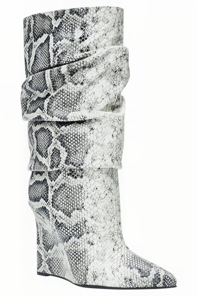 Marcell von Berlin Python-embossed Wedge Boots White Snake Taglia: 36 | Stivali Outlet | Donna | Bianco