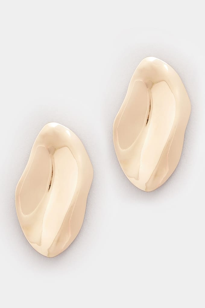 Yours Goudkleurige Grote Gesmolten Oorknopjessize One Size