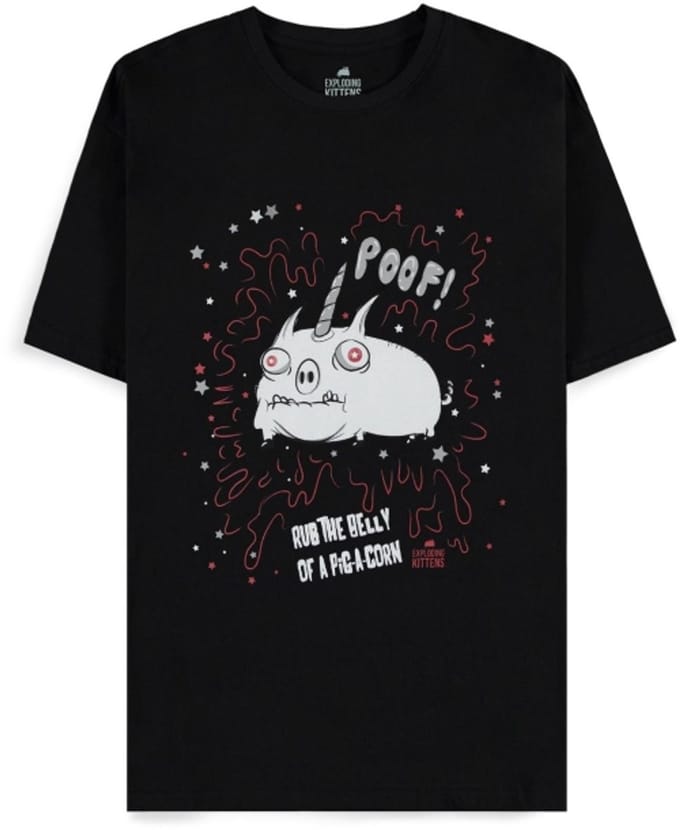 Exploding Kittens - POOF! Heren T-shirt - M - Zwart