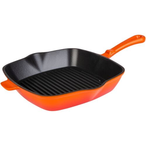 LIVARNO HOME Gietijzeren grillpan 24,5 cm (oranje)
