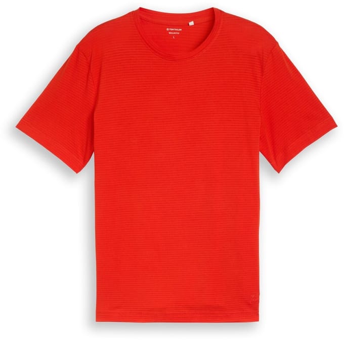 Tom Tailor - T-shirt van katoen - Maat XL - orange red