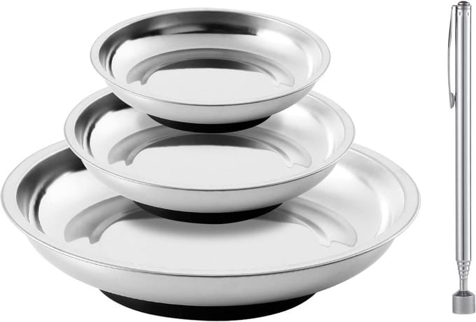 Magnetische Gereedschapsbakken Set met Telecopische Pick-Up Tool - 3 Stuks