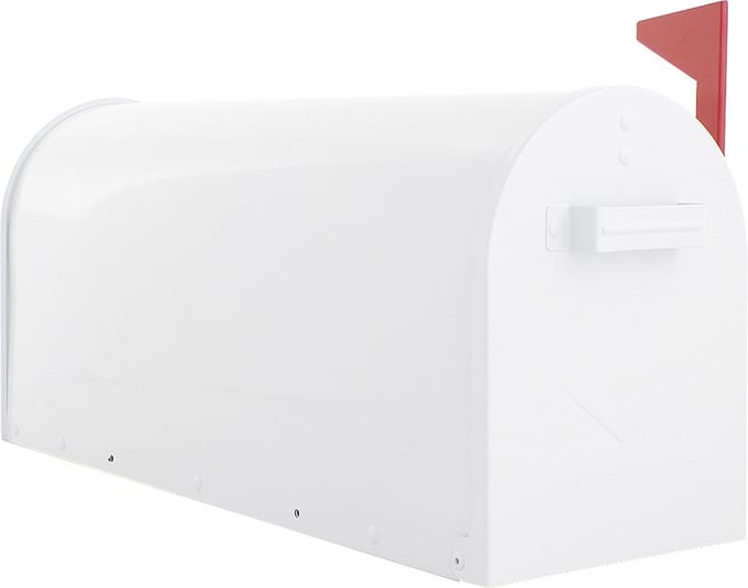 Rottner Amerikaanse Brievenbus Wit - 22x16,5x48 cm