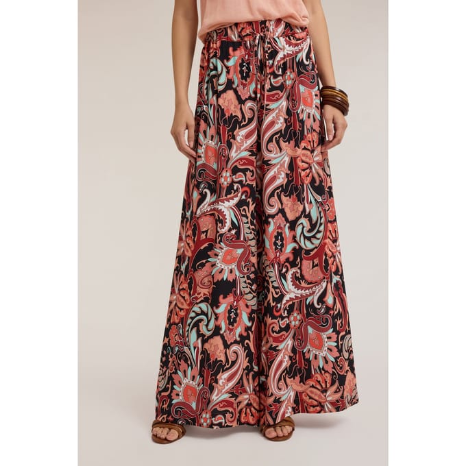 Motivi Flowing Palazzo Pants With Ethnic Pattern Red Taglia: S | Pantaloni da completo Outlet | Donna | Rosso
