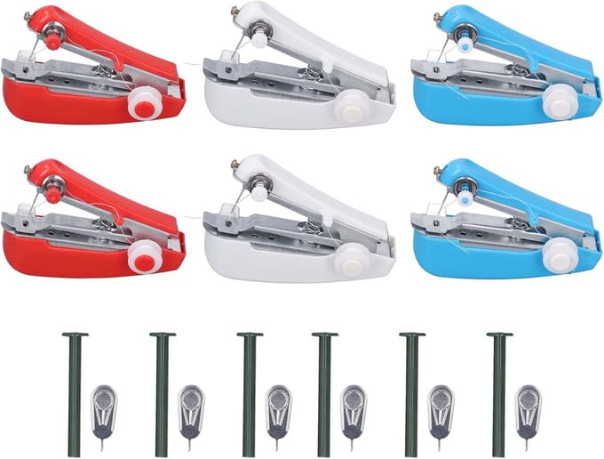 Mini Naaimachine - Hand Naaimachine - Snel Repareren - Compact Draagbaar - 6 Stuks - Felle Kleuren