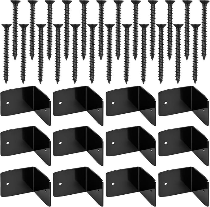 Dakspant Verbindingen - Stalen Balkclips - Constructie Ondersteuning - Roestwerende Coating - 12 Stuks - Zwart