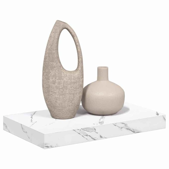 vidaXL - Wandplank - Muurmontage - Wit - Marmer - 40 - x - 23,5 - x - 3,8 - cm
