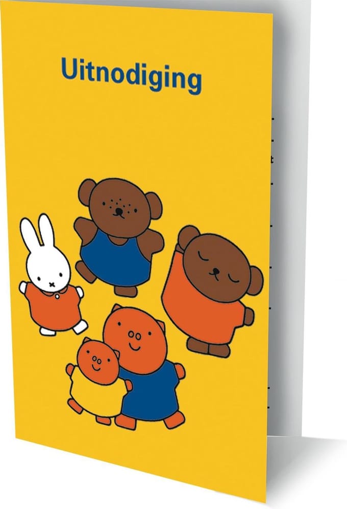 Nijntje - 6 Dubbele Uitnodigingen Met Envelop – Hoera Ik Geef Een Feest!