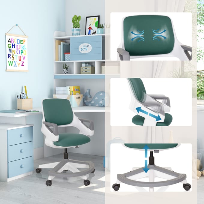 Kinder bureaustoel KID FLEX netstof petrol hjh OFFICE