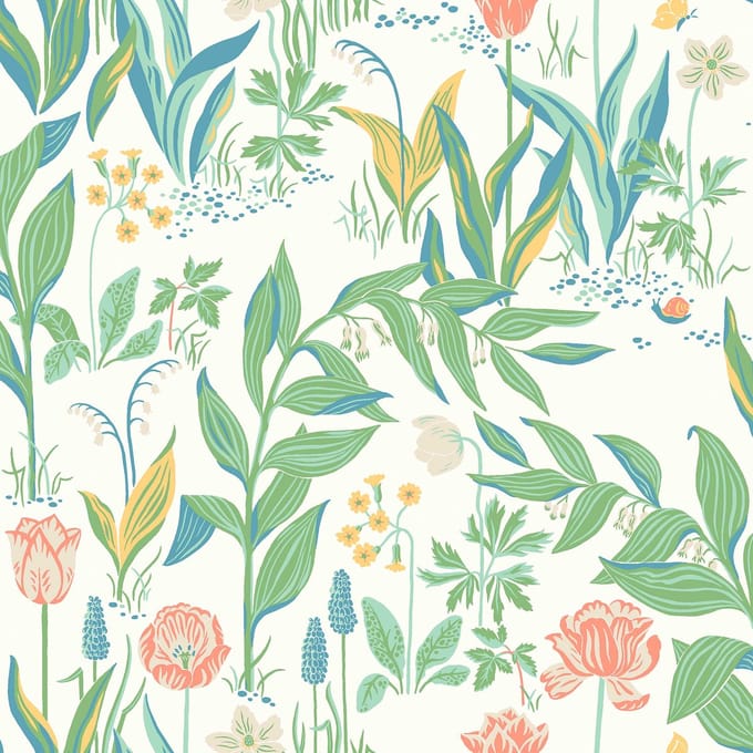 Boråstapeter Vliesbehang 7218 - In Bloom - Botanisch Wit - 53cm x 10.05m