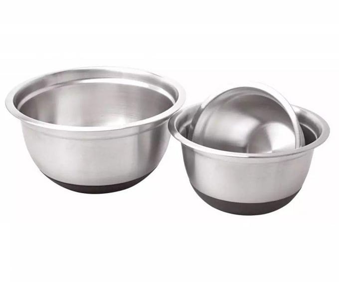 Klausberg KB7388 RVS Mengkom Set - 3-deligs (1.6L, 3L & 5L) - Antislip Silicone Basis - Stapelbaar - Moderne Satijn Afwerking