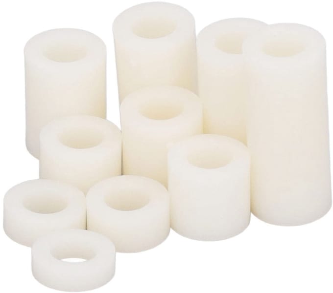 Dailygoods - Set van 150 Witte Nylon Afstandsringen van 6 mm