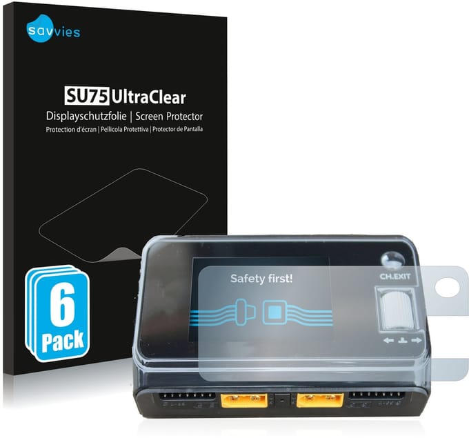 Savvies - Screenprotector voor ToolkitRC M6D Dual Charger - Folie Beschermfolie transparant 6 Stuks