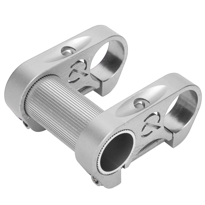 Potence Riser Double pour Vélo 25.4MM Vélo Pliant Alliage d'Aluminium Potence de Guidon Réglable argenté