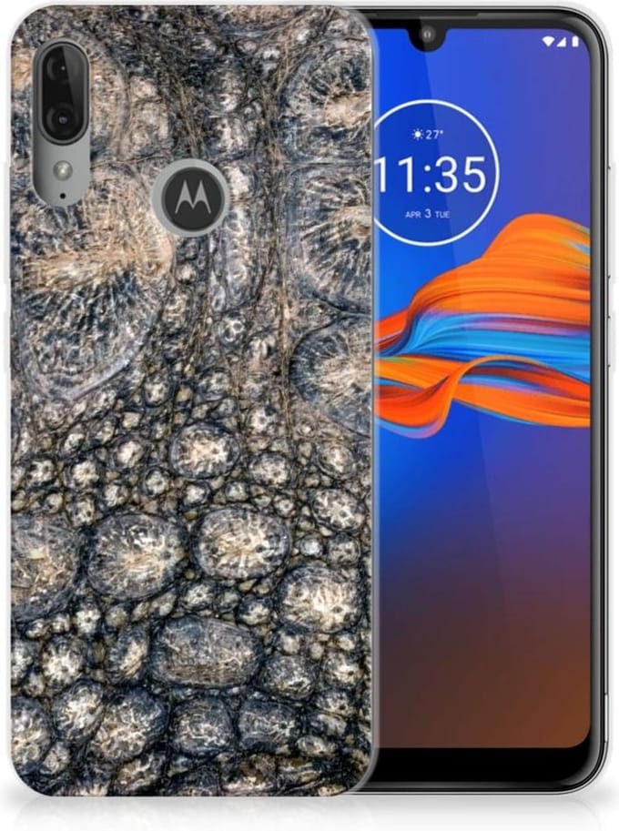 Motorola Moto E6 Plus TPU Hoesje Krokodillenprint