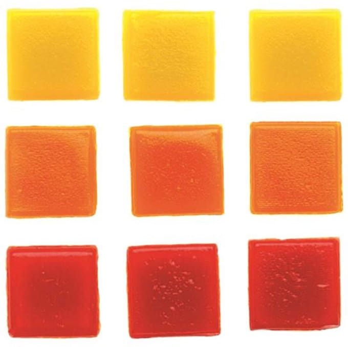 Glorex mozaiek steentjes/tegeltjes - starters pakket - vierkant - 280x stuks - multi - 1 x 1 cm