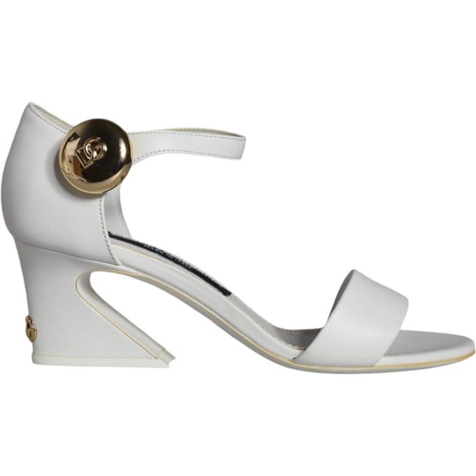 Dolce & Gabbana Witte Leren Hakken Keira Sandalen Schoenen