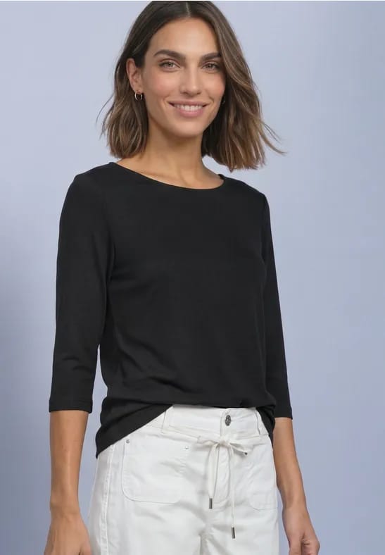 Shirt met 3/4-mouwen en een boothals