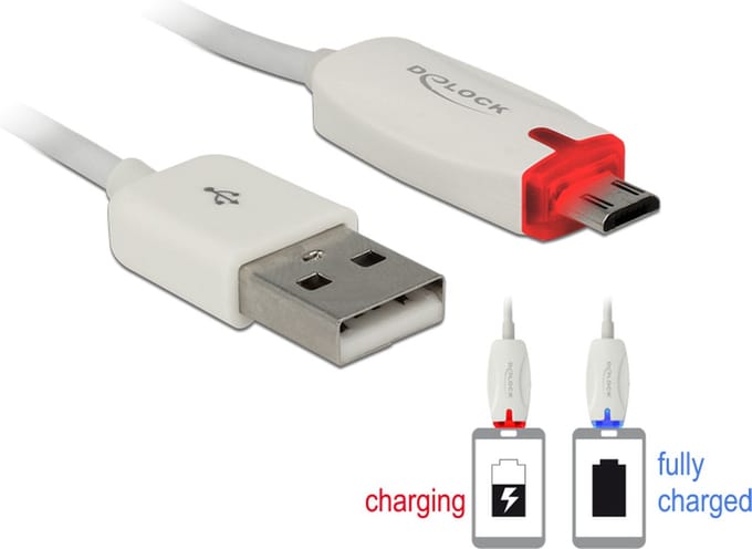 Delock - USB 2.0 A Male naar USB 2.0 Micro Male - 1 m