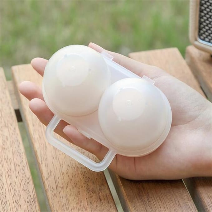Outdoor draagbare eierdoos Plastic eierrekje Koelkast Eieropbergdoos Schokabsorberend en anti-drop eierlading white