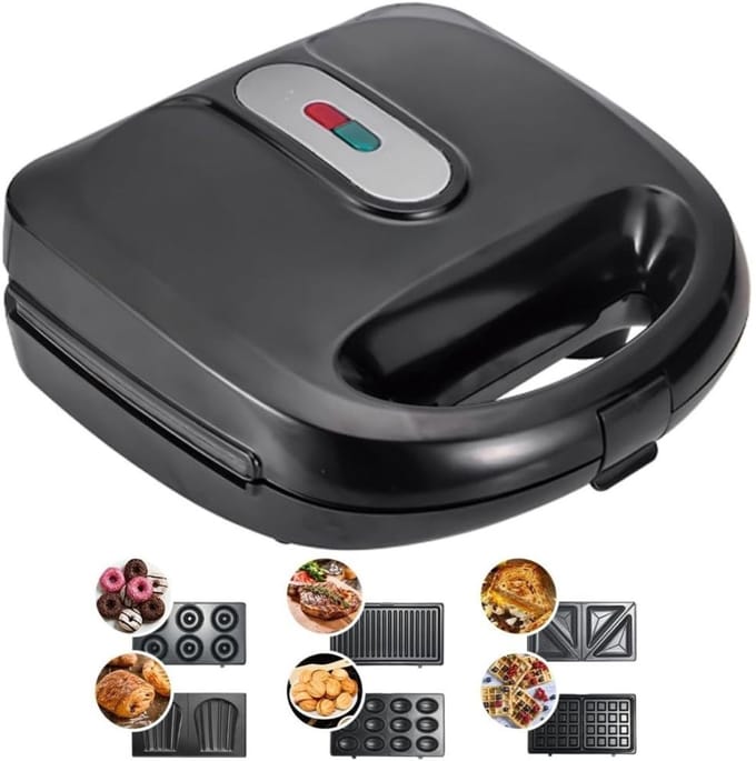 Wafelijzer met Verwisselbare Platen - Contact Grill - Tosti Apparaat