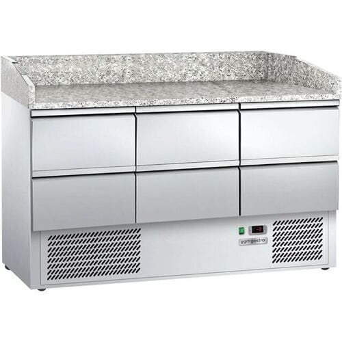 GGM Gastro Pizzakühltisch ECO - 1400x700mm - mit 6 Schubladen Zilver