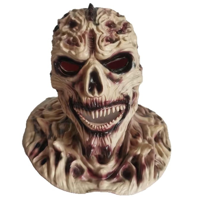 Horrorfilm latex menselijk gezicht spookmasker One size beige