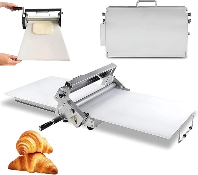 Deegroller Lamineermachine - Handmatige Deegpers - Bakkerij Werk - Instelbare Dikte - 32.7x18.9 inch - One Color