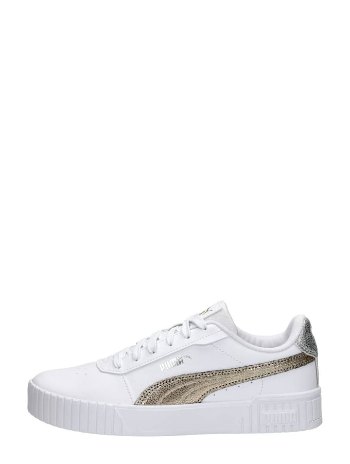 PUMA Carina 2.0 Metallic Shine Dames Sneakers - PUMA White-PUMA Gold-PUMA Silver