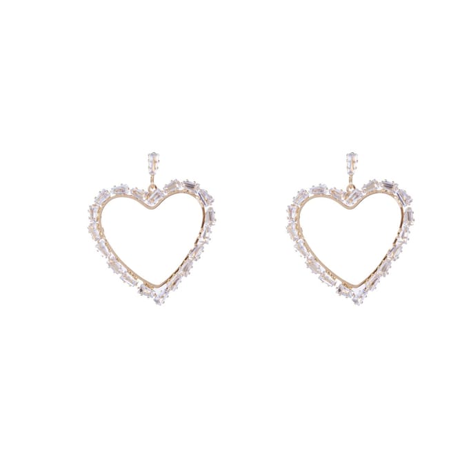 Go Dutch Label Oorknoppen sparkle heart Zilver