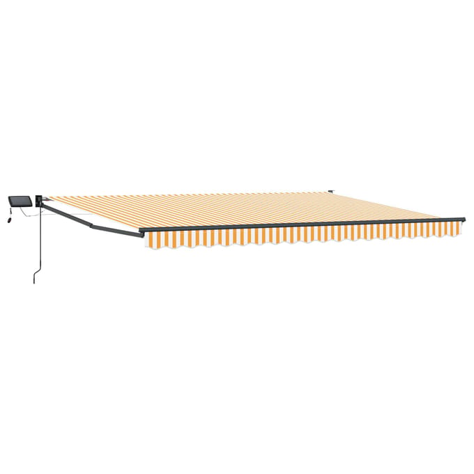 vidaXL - Handbediende - luifel - met - LED's - Geel, - Wit, - Anthraciet - 4 - × - 3 - m
