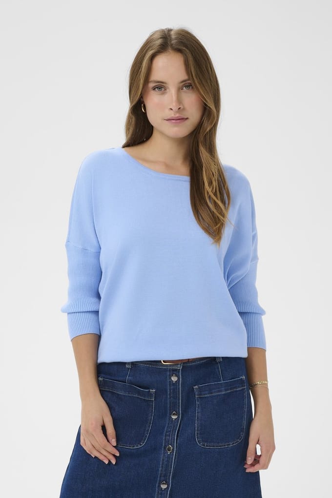 Saint Tropez A2561, MilaSZ R-Neck Pullover Dames Trui - Kentucky Blue