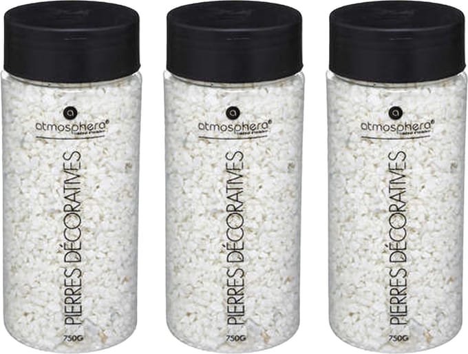 Atmosphera decoratie/hobby stenen/steentjes/kiezels - 3x - wit - extra klein formaat - 750 gram