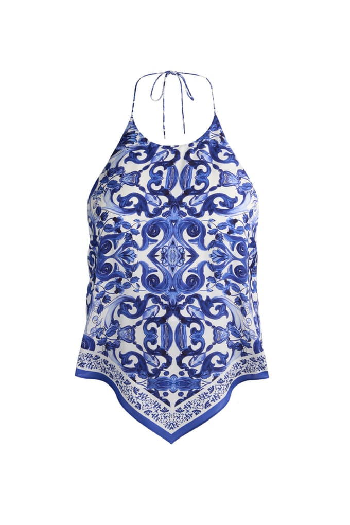 Alice + Olivia Top wit/blauw