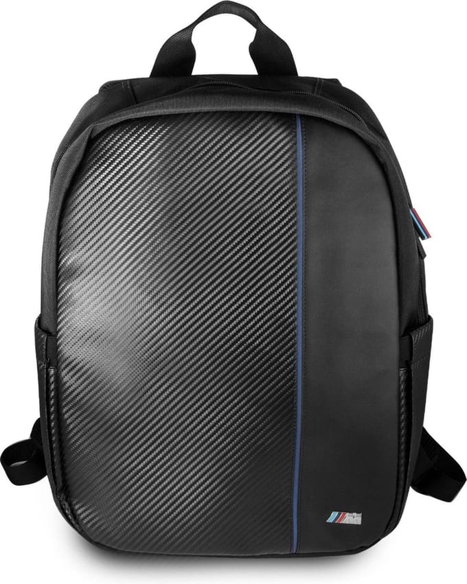 BMW Carbon Navy Stripe 16 inch laptoprugzak - zwart