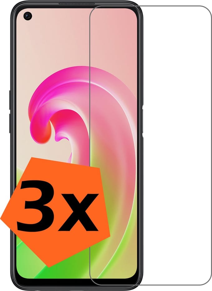 Screenprotector - 3 Stuks - Geschikt voor OPPO A76 - Extra Sterk - Gehard Glas - Beschermglas - Tempered Glass - Screen Protector