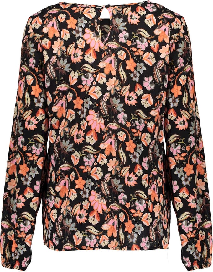 Geisha smock top Black/salmon combi