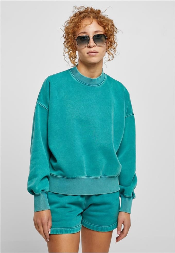 Urban Classics - Oversized Stone Washed Crewneck sweater/trui - 4XL - Blauw