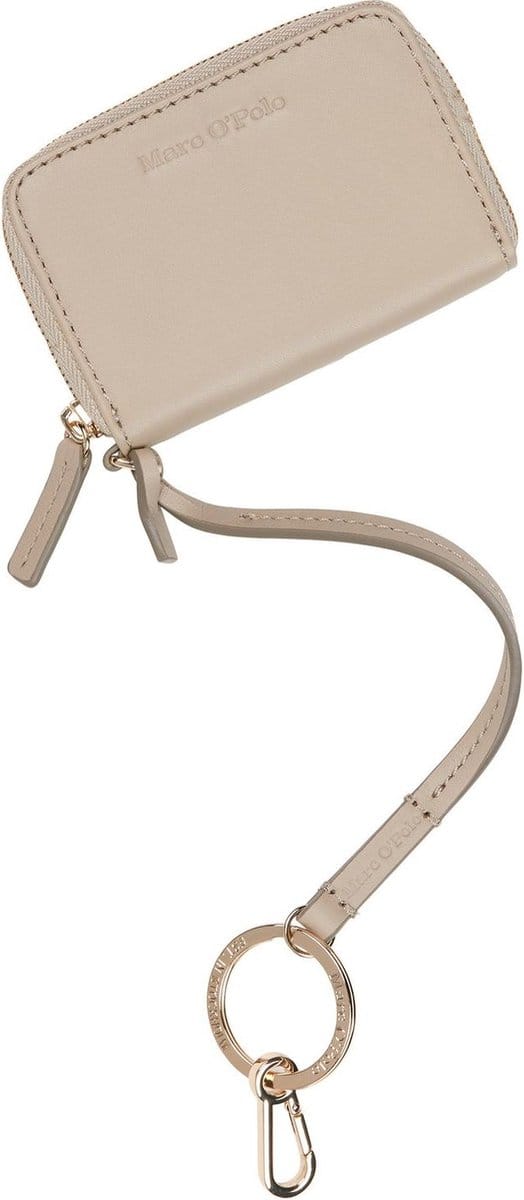 Marc O'Polo Leren Kaarthoes Melissa Zip Wallet Deep Sand Taupe